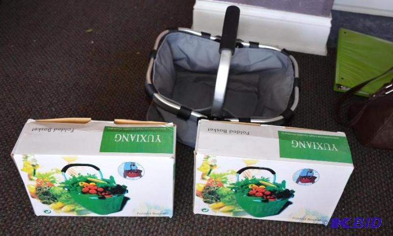 lot 116 image: 3 folding baskets new in box...