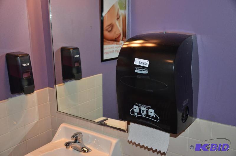 lot 80 image: Kimberly Clark towel dispenser & Fikes so...