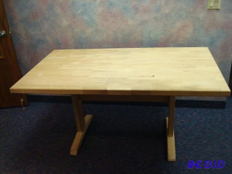 lot 10 image: Unfinished Solid Wood Table...