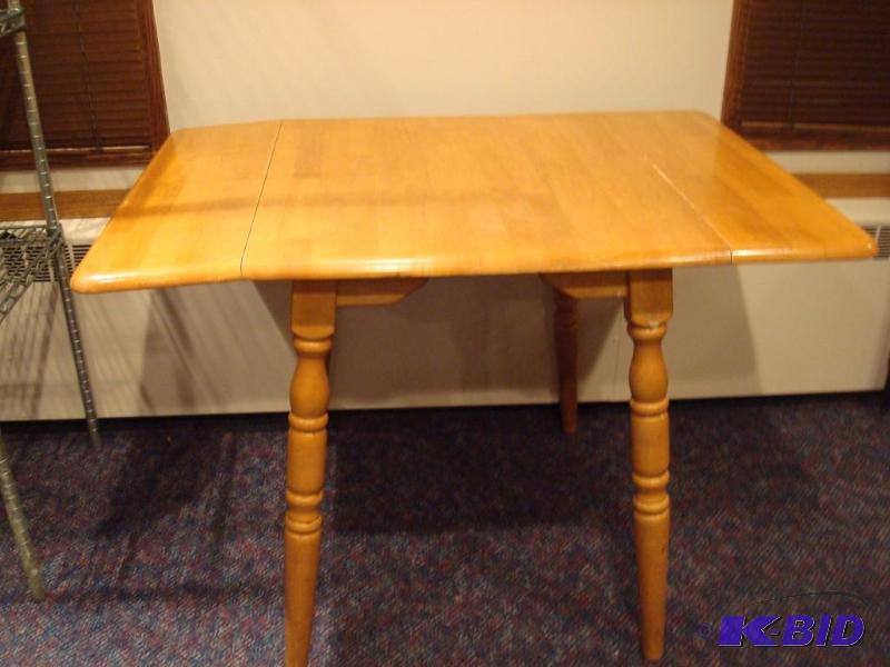 lot 12 image: Wood Table With Folding Flaps, Shows Some Wea...