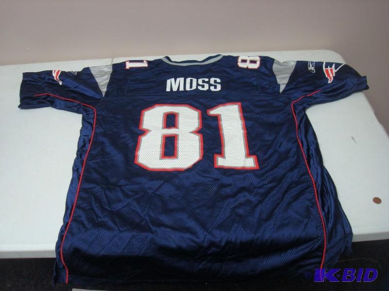 lot 134 image: Randy Moss Reebok Jersey, Used Some Spots, Si...