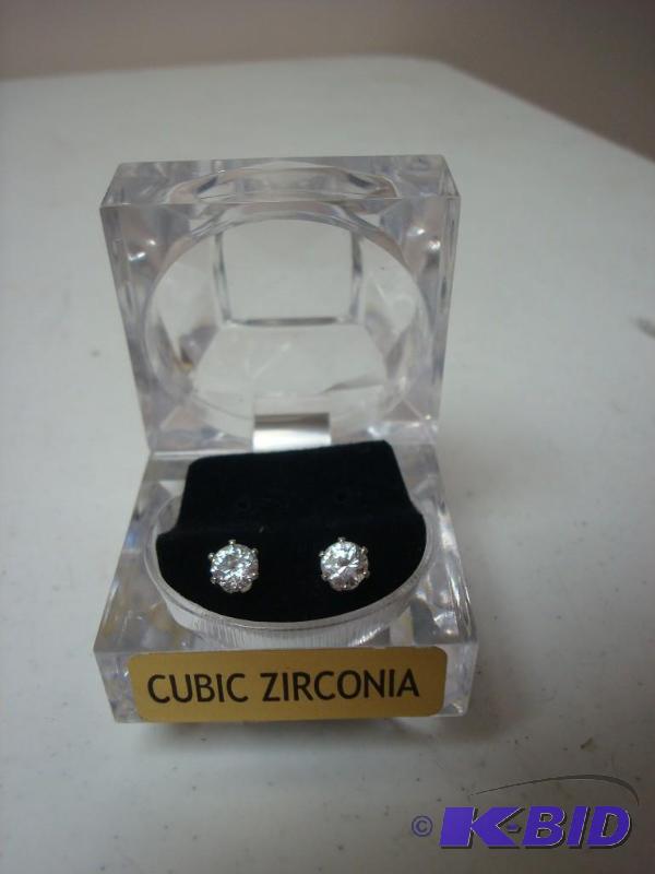lot 154 image: Pair of Cubic Zirconia Earrings...