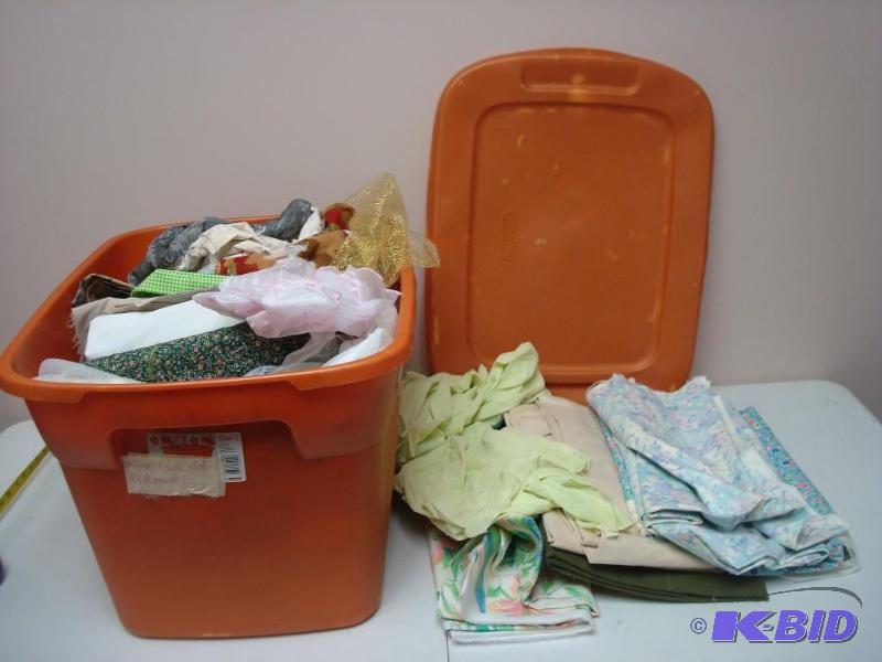 lot 177 image: Bin Filled With Fabric...