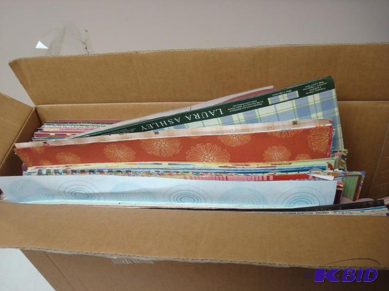 lot 181 image: Box Filled With Card Stock Crafting Paper...