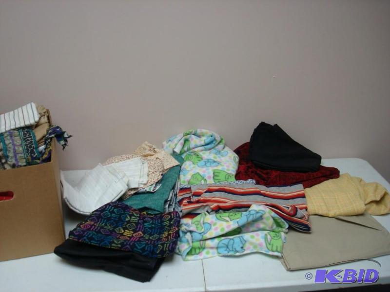 lot 183 image: Box Filled With Fabrics...