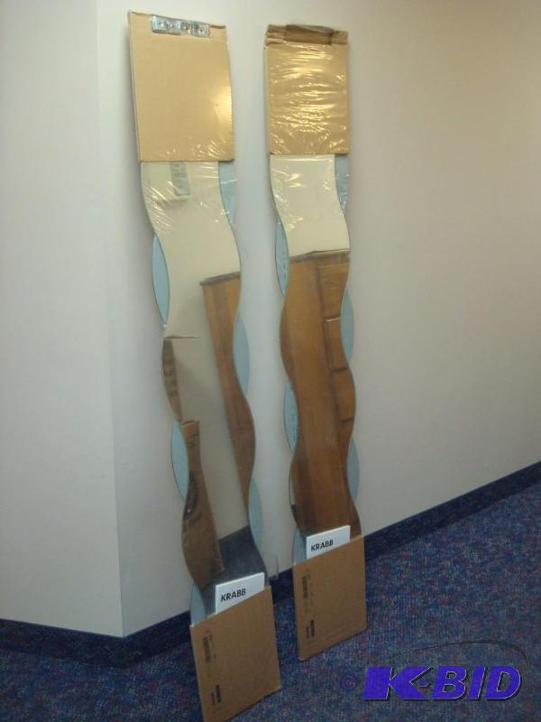 lot 26 image: Two Ikea Krabb Mirrors, One Missing Brackets...