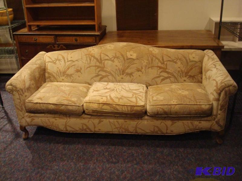 lot 3 image: Large Vintage Couch, Shows Wear, Some Marks, ...
