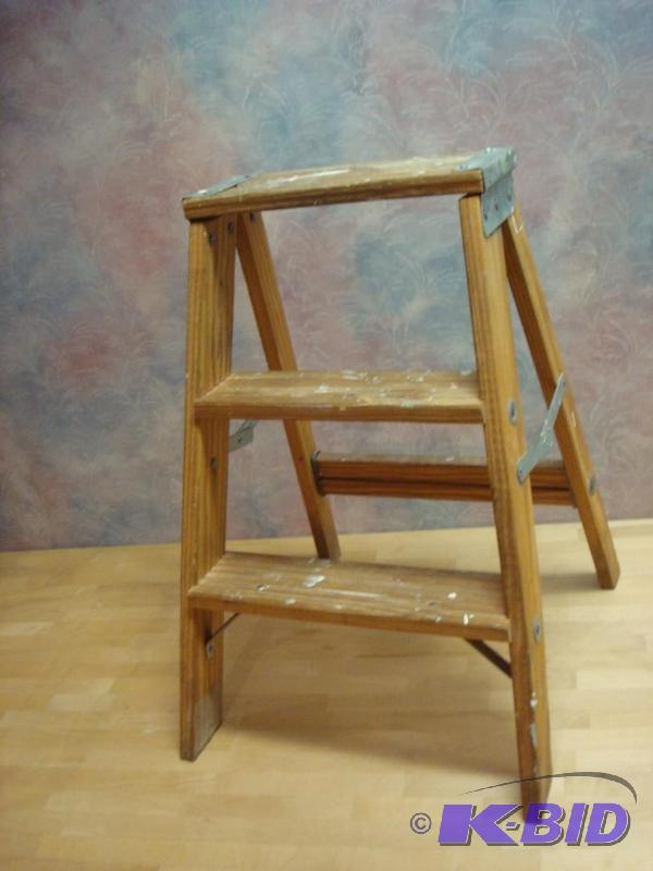 lot 32 image: Small Folding Wood Ladder...