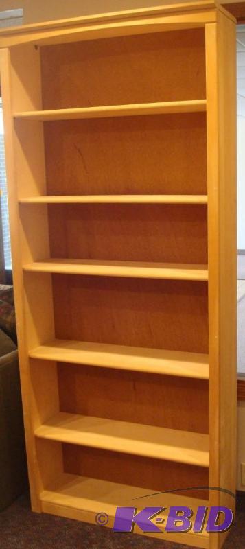 lot 5 image: Large Unfinished Wood Shelf, Seven Foot Tall...