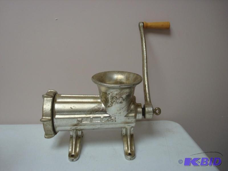 lot 61 image: Large Metal Meat Grinder, Some Wear...