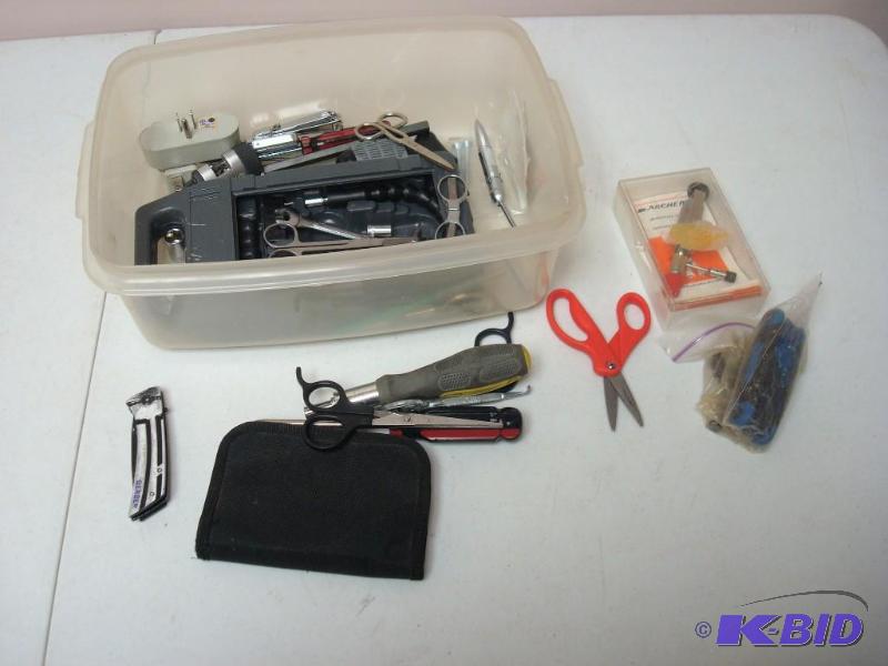 lot 67 image: Container With Tools And Scissors ...