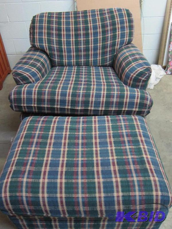 Upholstered Chair & Ottoman