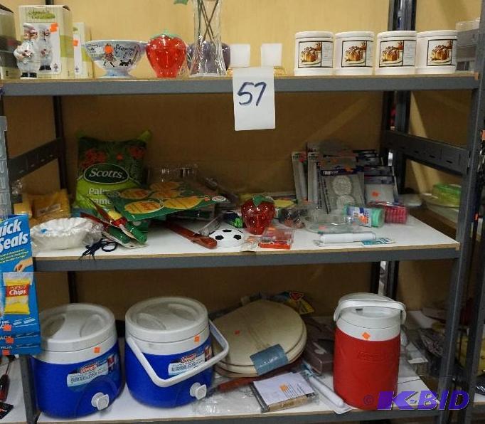 lot 57 image: Lot of Candles, Decorative Accents, Coolers a...