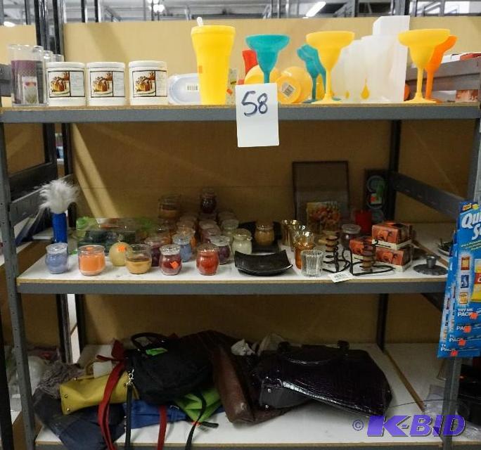 lot 58 image: Lot of Candles, Summer Drink Glasses and Purs...