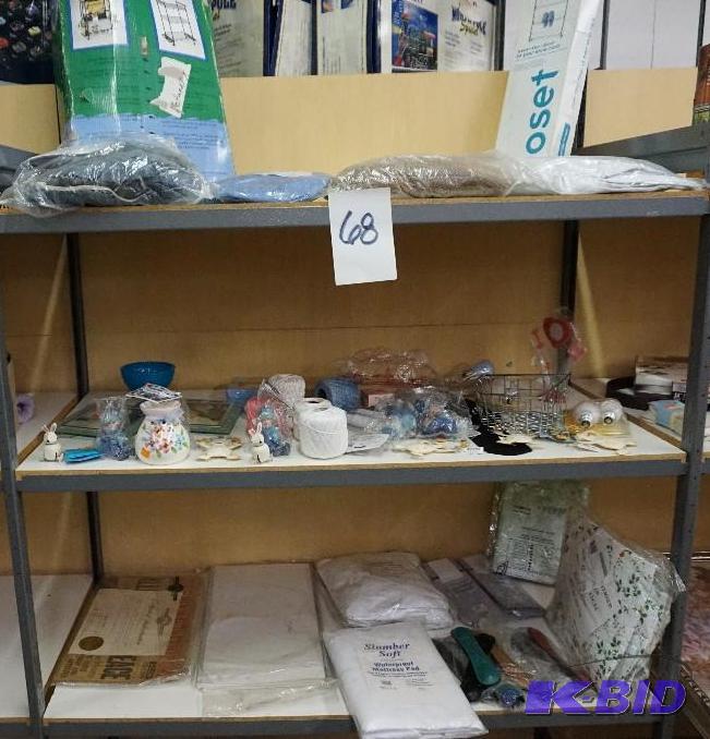 lot 68 image: Lot of Sewing Accessories, Shelving Unit and ...
