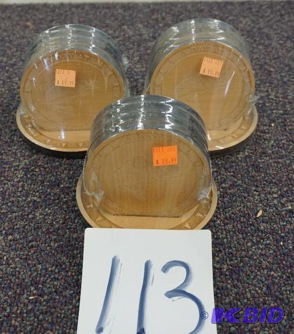 lot 113 image: Set of 12 Wood &quotA Day At The Lake" ...