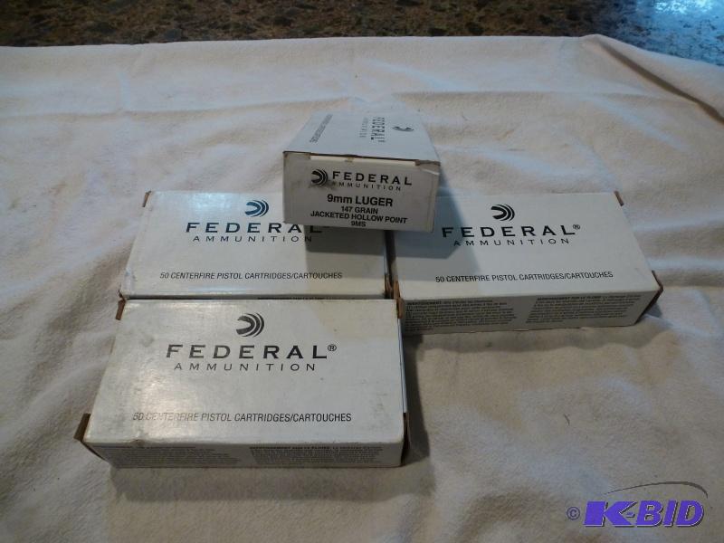 Federal 9 mm Luger ammo 147 grain Jacketed h...