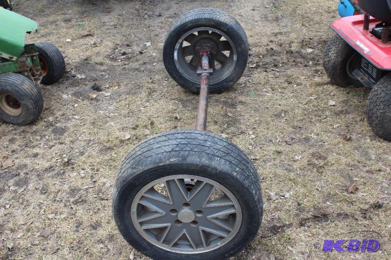 lot 5 image: Axle with Wheels ...