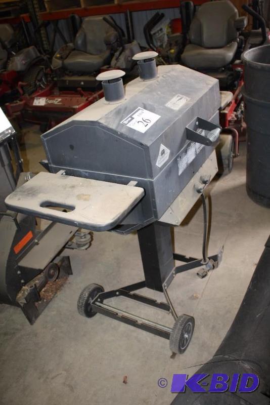 The Holland Gas Grill Stove Pipe Vents Grated Grill Stand wWheels 48 x 34 x 48.