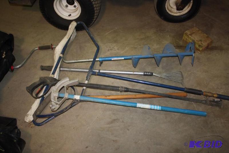 Lot of (6) Including Mini-Rake Hand Auger Miscellaneous Rakes And More.