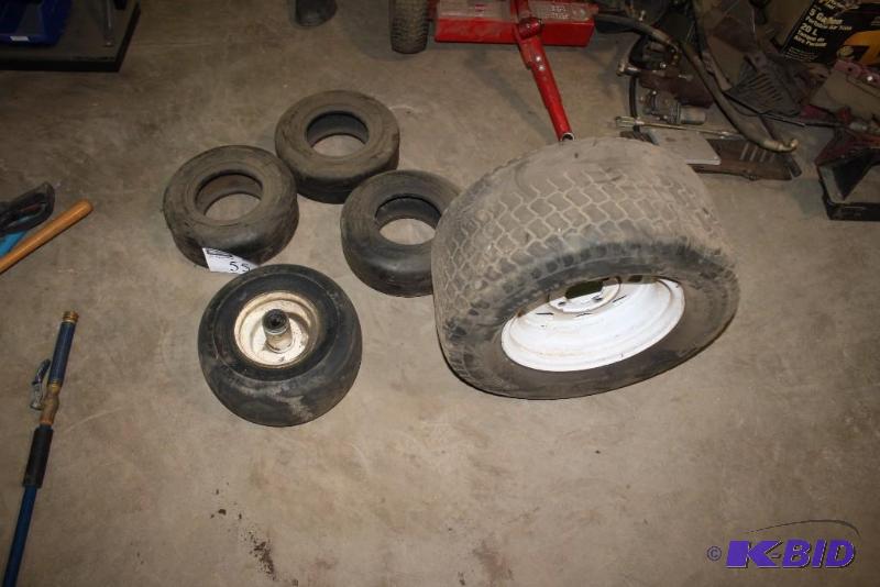 Lot of (5) Miscellaneous Lawn Mower Wheels.