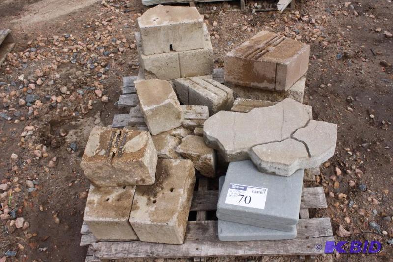 Lot of (11) Decorative ConcreteStone Squares For Landscaping Purposes, 15 x 12, 12 x 7, 11 x