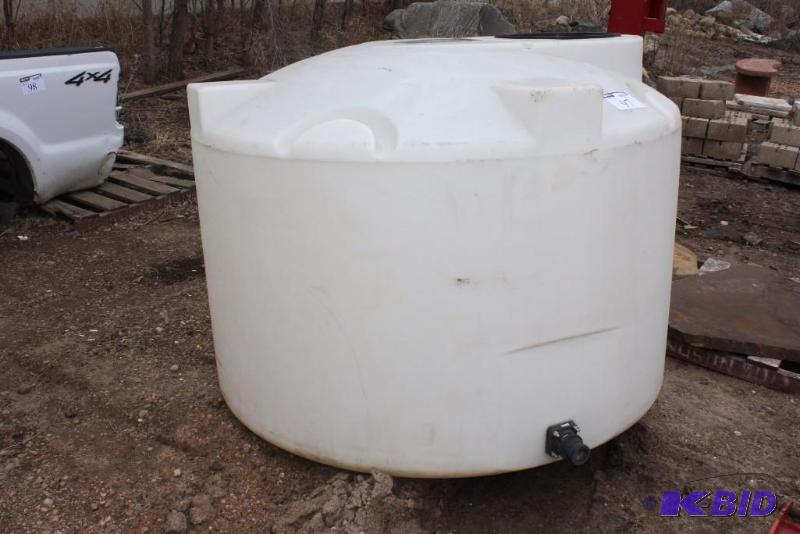 Plastic Reservoir wTop Opening & Bottom Spicket 64 Diameter 46 Height.