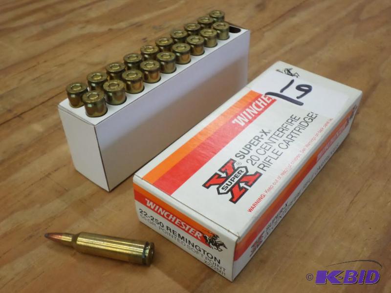 (20) Rounds Winchester .22-250 Remington 55gr...