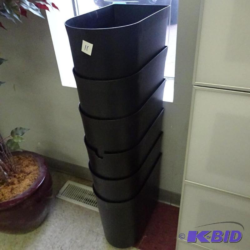 6 Plastic Office Waste Basket...