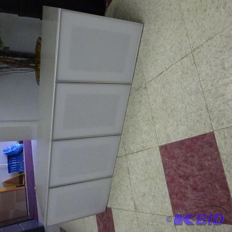 Overhead 4 Door Cabinet. Metal Frame. Frosted...