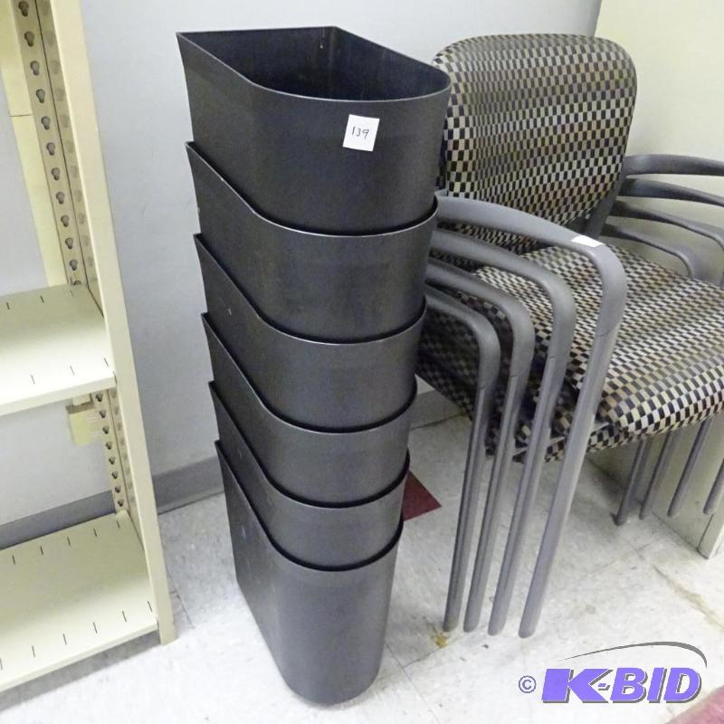 6 Plastic Office Waste Basket...