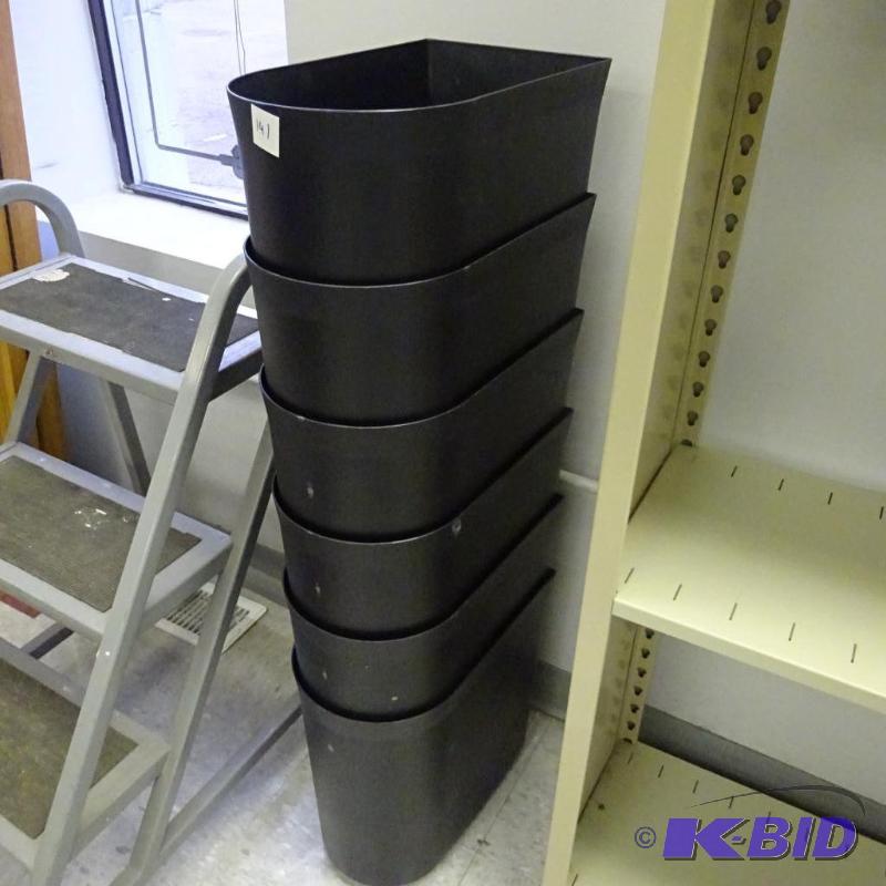 6 Plastic Office Waste Basket...