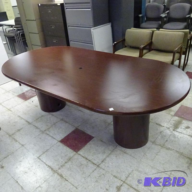 Wood Oval Conference Table 96 X 48 3 Piece...