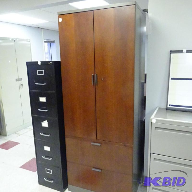 Metal Cabinet With Laminate Doors and Drawer ...