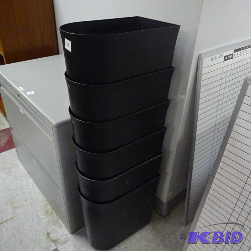 6 Plastic Office Waste Basket...