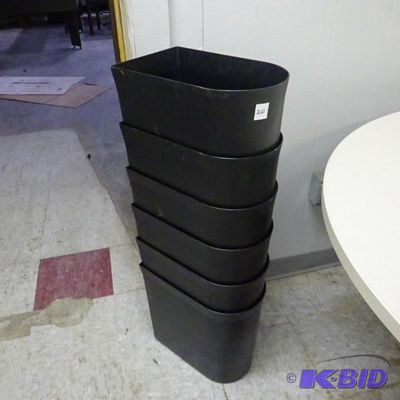 6 Plastic Office Waste Basket...
