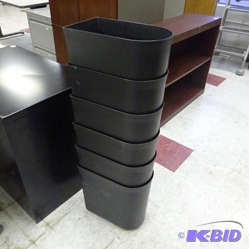 6 Plastic Office Waste Basket...