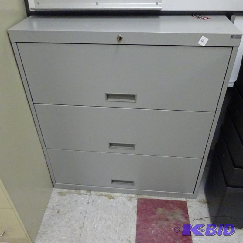 36&quot MEtal 3 Drawer Lateral FIle Lock and...