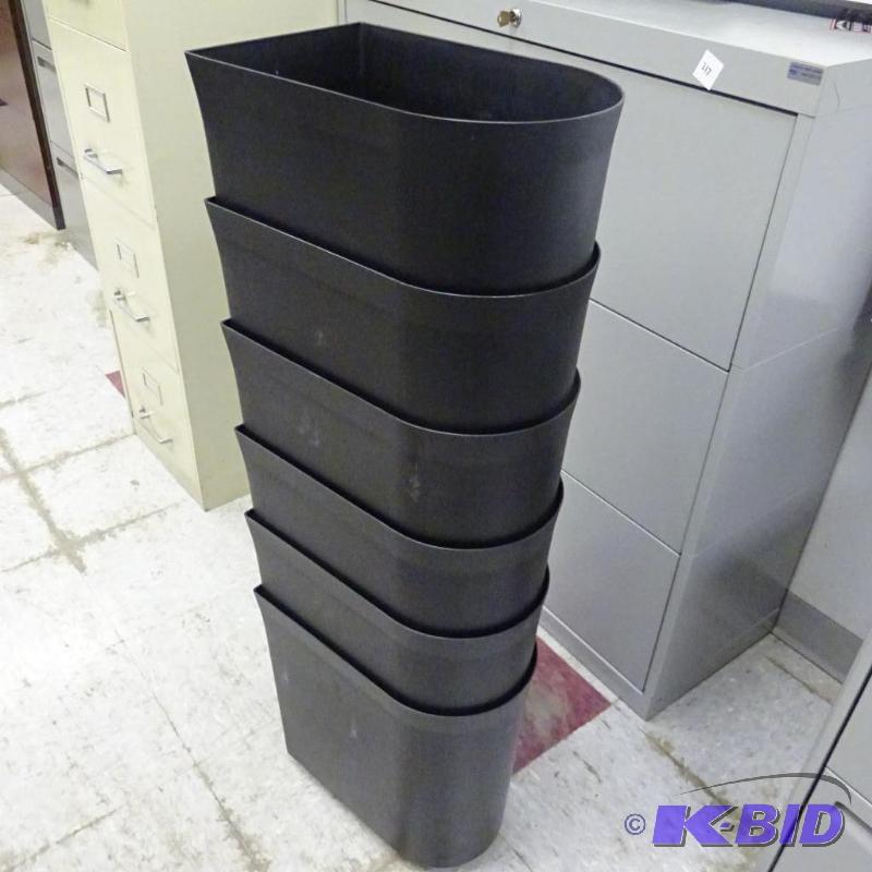 6 Plastic Office Waste Basket...