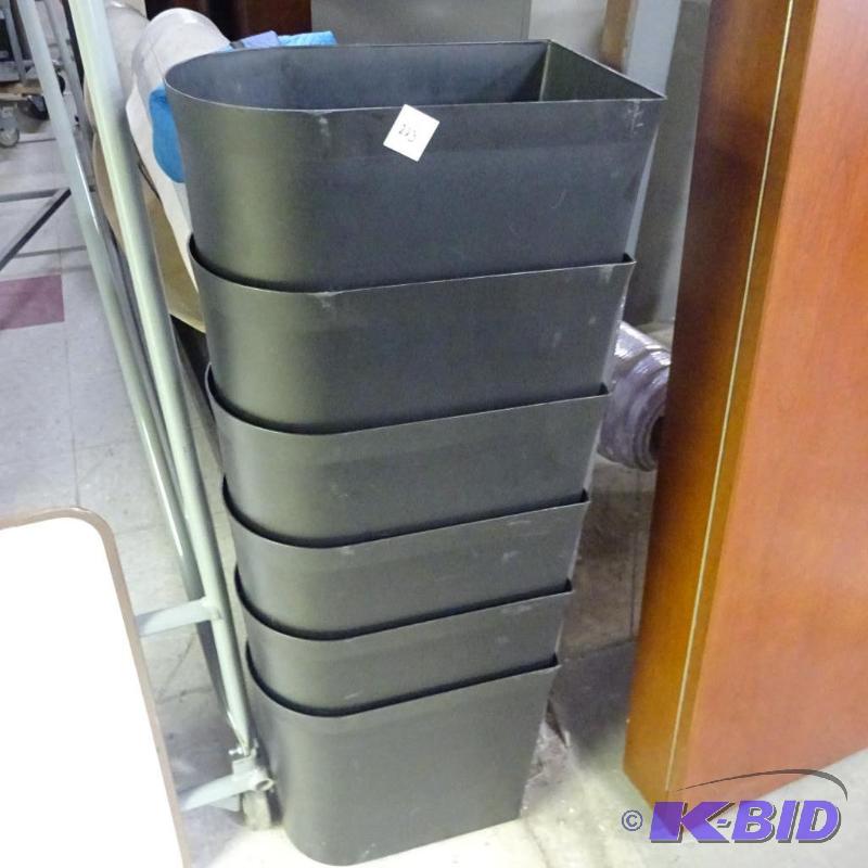 6 Plastic Office Waste Basket...
