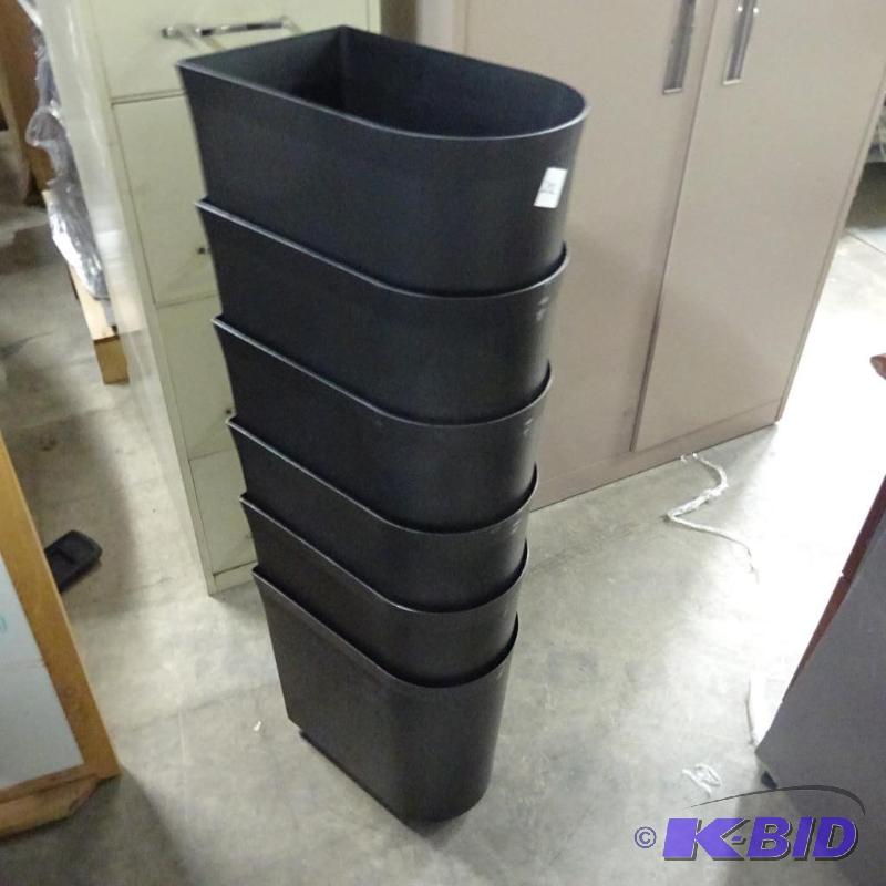 6 Plastic Office Waste Basket...