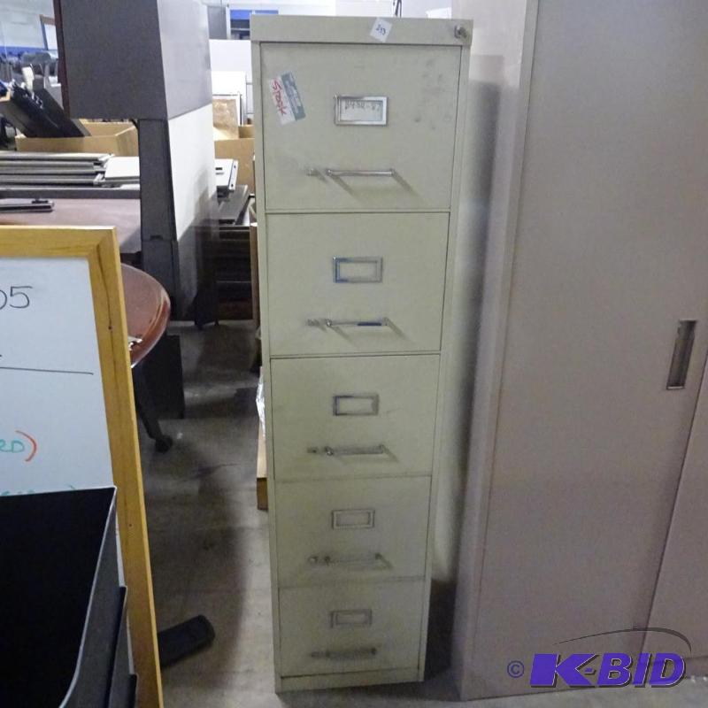 15&quotMetal 5 Drawer File Cabinet...