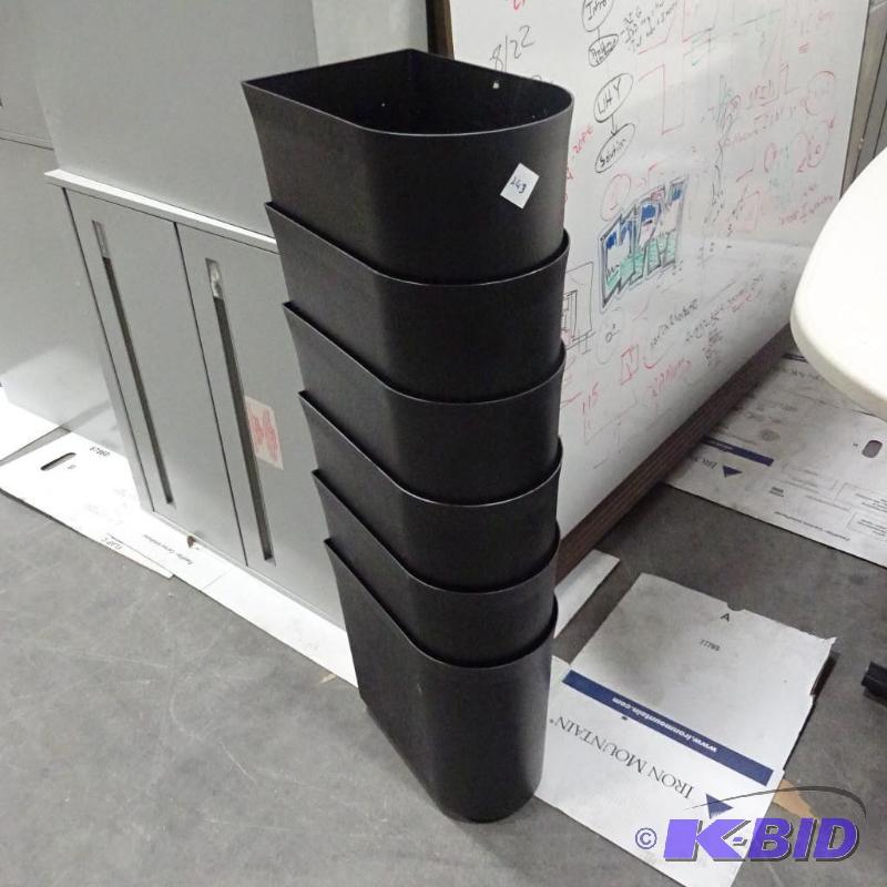 6 Plastic Office Waste Basket...