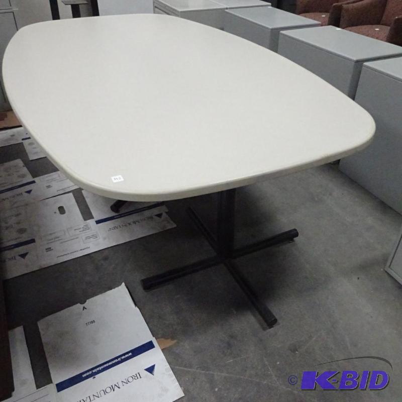 Oval Laminate Conference Table 3 Metal Bases ...
