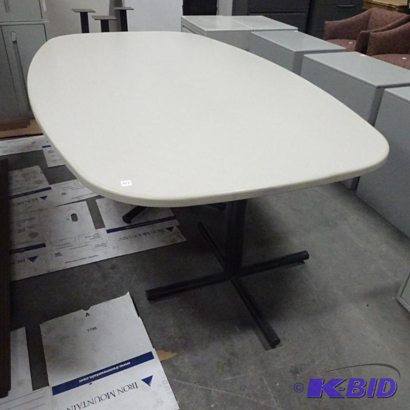 Oval Laminate Conference Table 3 Metal Bases ...