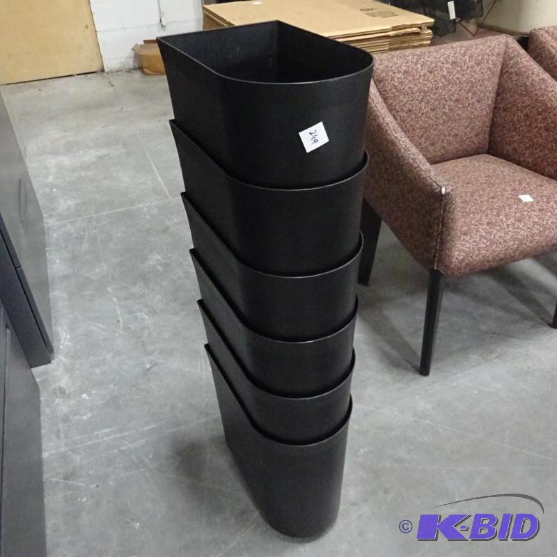 6 Plastic Office Waste Basket...