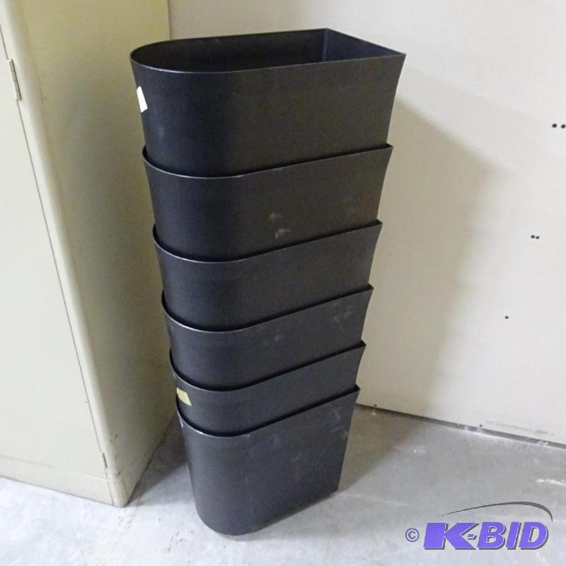 6 Plastic Office Waste Basket...