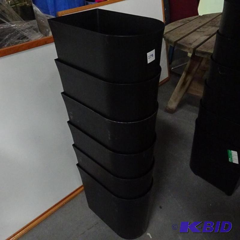 6 Plastic Office Waste Basket...