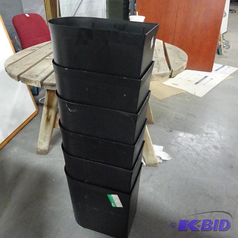 6 Plastic Office Waste Basket...