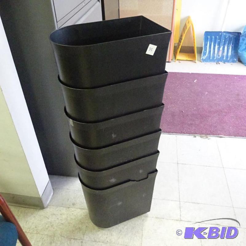 6 Plastic Office Waste Basket...